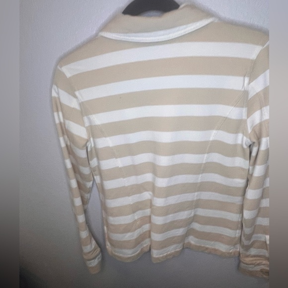 ISAAC MIZRAHI LIVE!- XS Stripped Beige and White Blazer SzXs - Picture 5 of 7